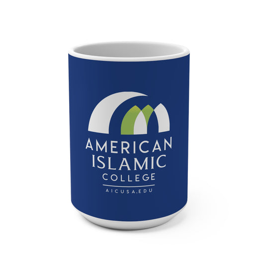 American Islamic College 15oz Mug – Ideal for Students, Graduation Gift, Coffee Lover's Must-Have, Islamic Themed, Blue Ceramic Cup