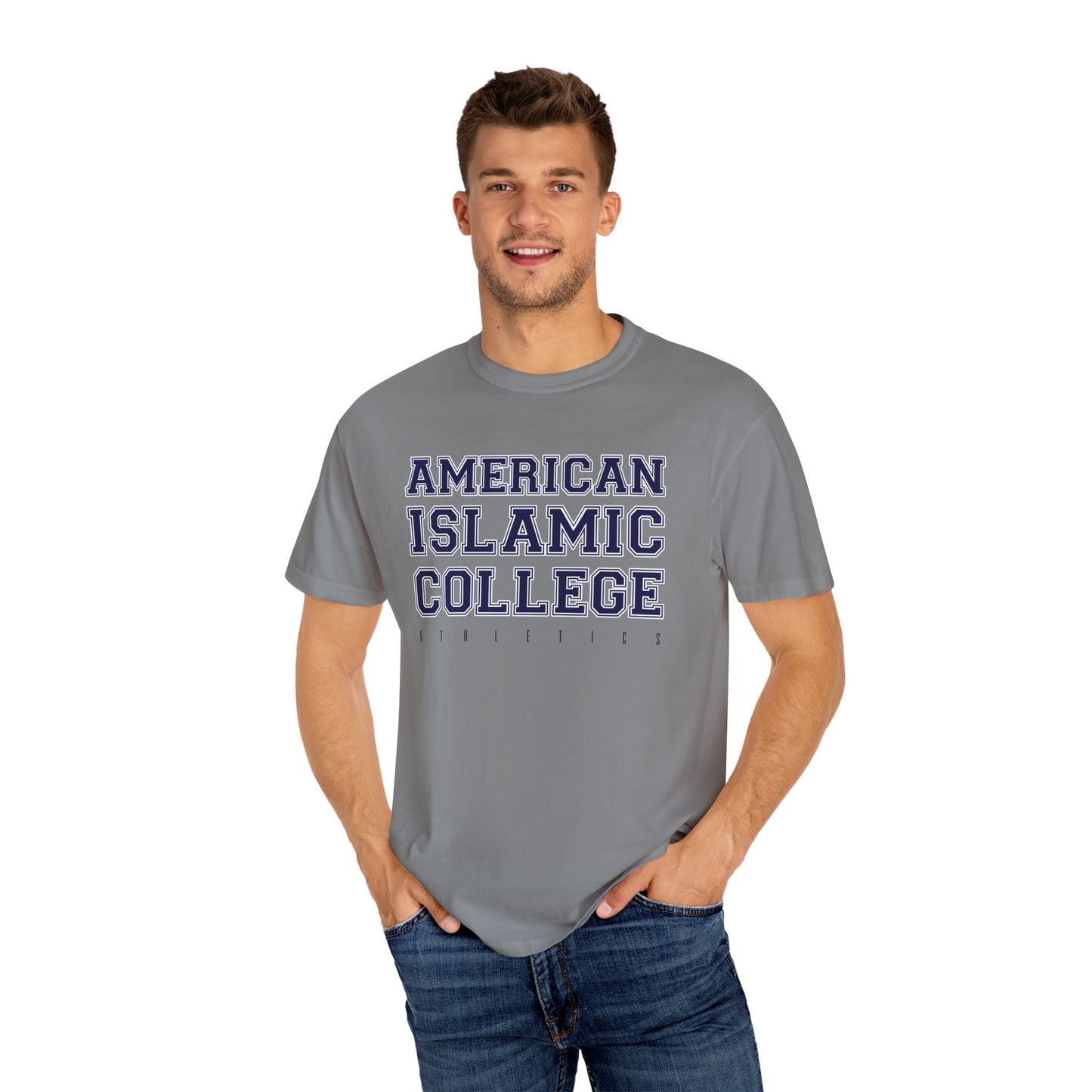 American Islamic College T-shirt, Unisex Garment-Dyed Tee, College Apparel, Casual Wear, Islamic Community Shirt, University Merchandise