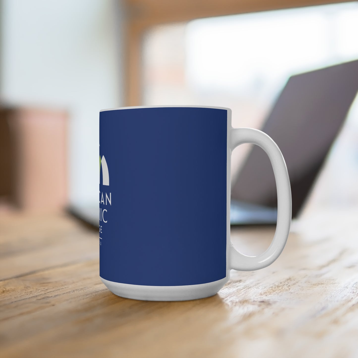 American Islamic College 15oz Mug – Ideal for Students, Graduation Gift, Coffee Lover's Must-Have, Islamic Themed, Blue Ceramic Cup