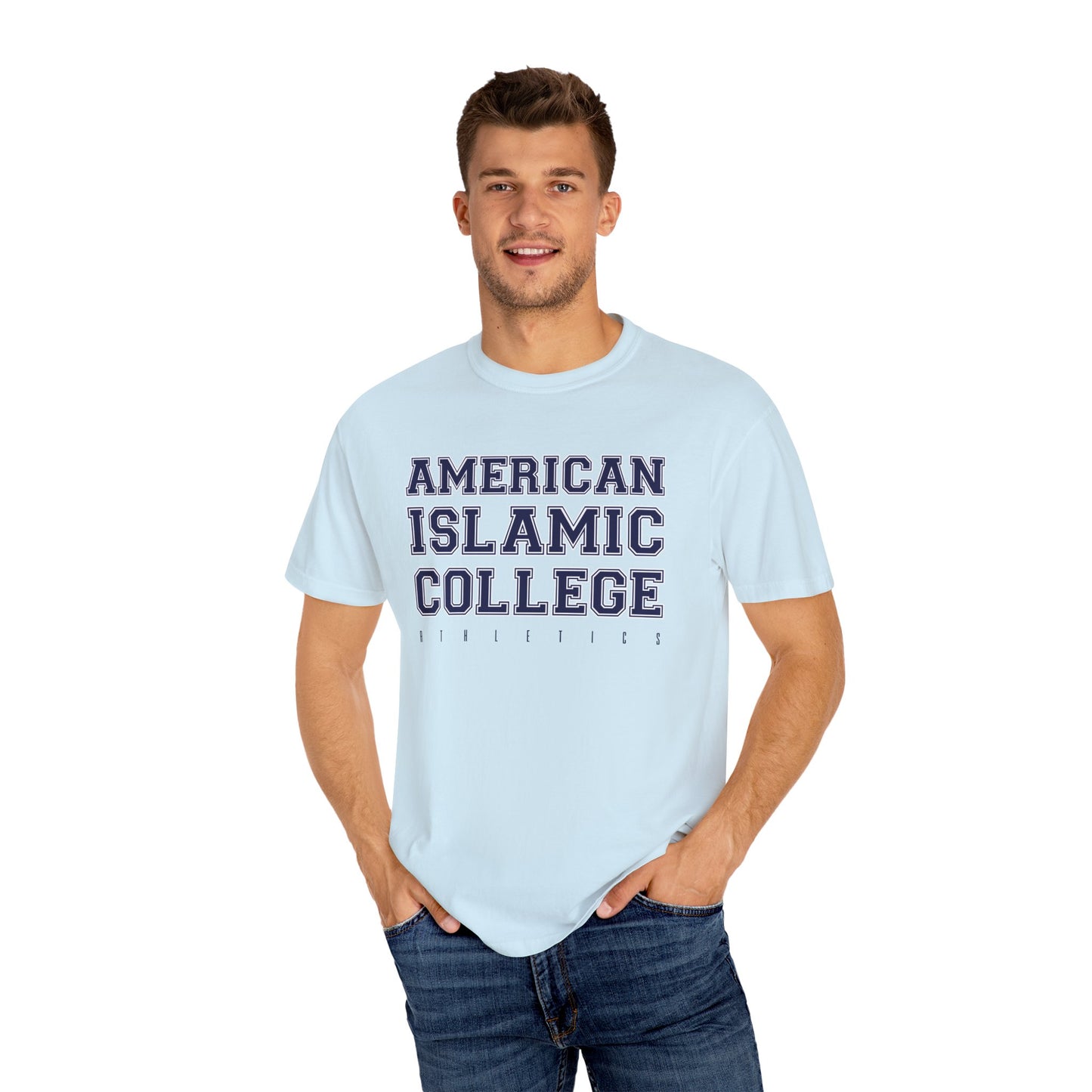 American Islamic College T-shirt, Unisex Garment-Dyed Tee, College Apparel, Casual Wear, Islamic Community Shirt, University Merchandise