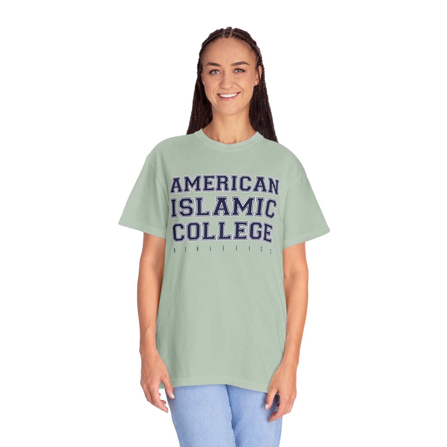 American Islamic College T-shirt, Unisex Garment-Dyed Tee, College Apparel, Casual Wear, Islamic Community Shirt, University Merchandise
