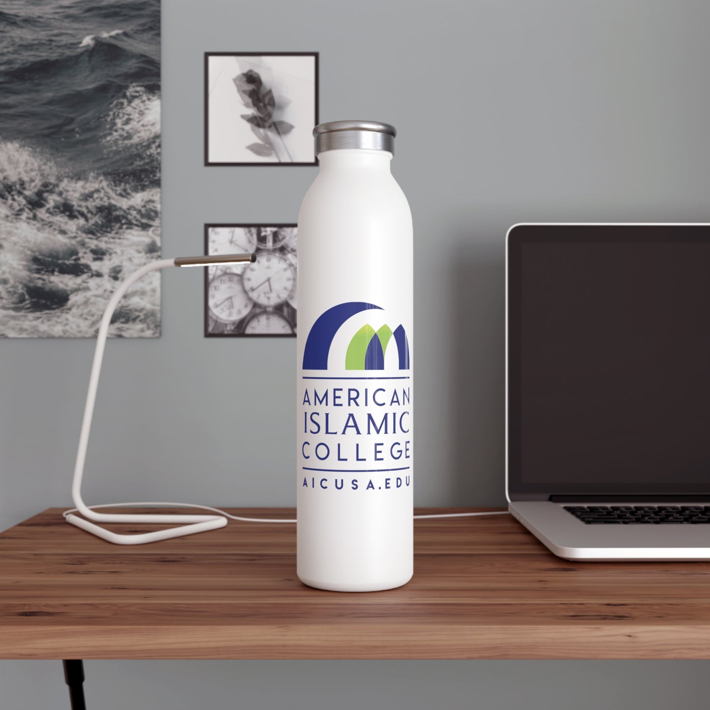 Sleek Slim Water Bottle, Reusable Water Bottle, Stylish Hydration Drinkware, Eco-Friendly Gift, College Student Accessory, Gym Bottle